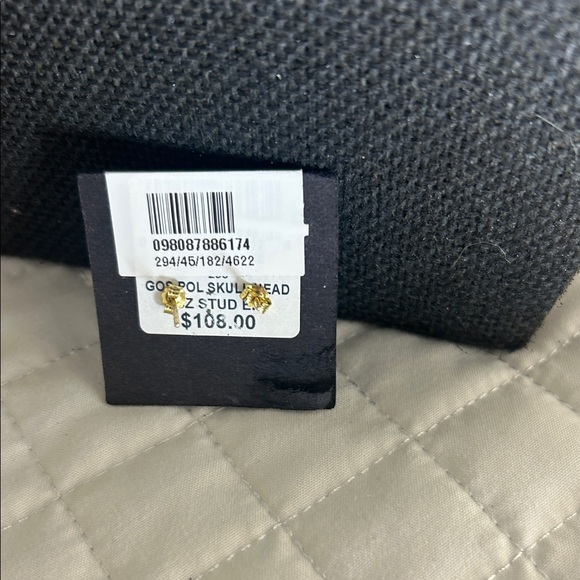 Aqua Gold over Sterling Silver Cubic Zirconia Skull Stud Earrings NWT MSRP $108 - Picture 5 of 5